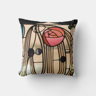 Buntglasfenster, Hill House von Mackintosh Kissen
