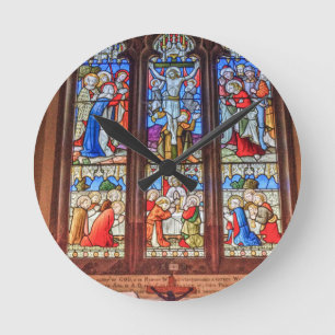 Buntglasfenster Runde Wanduhr