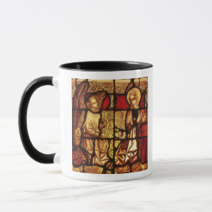 Buntglasfenster, welches die Ankündigung, G Tasse