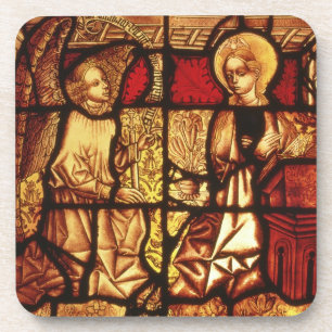 Buntglasfenster, welches die Ankündigung, G Untersetzer