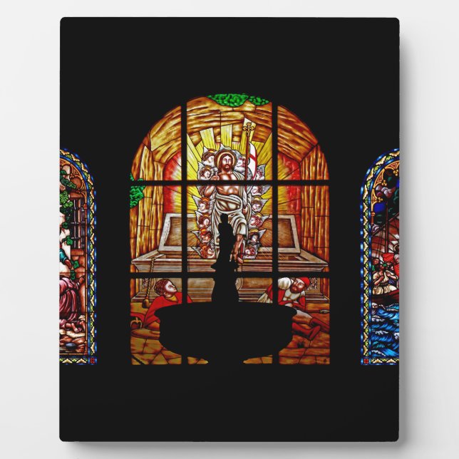 Buntglasjesus Fotoplatte (Vorderseite)