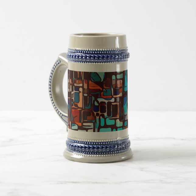 Buntglasmosaik abstrakt bierglas (Vorderseite Links)