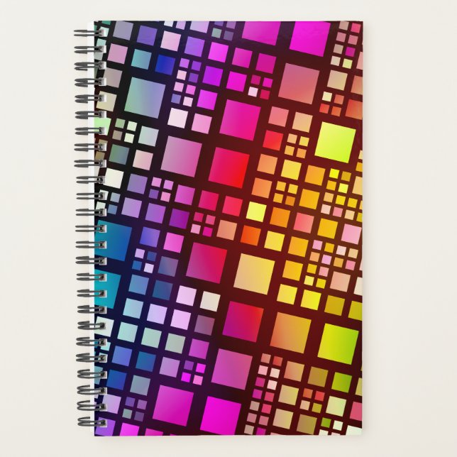 Buntglasquadrate - lebhaftes Regenbogen :  Planer (Vorderseite)