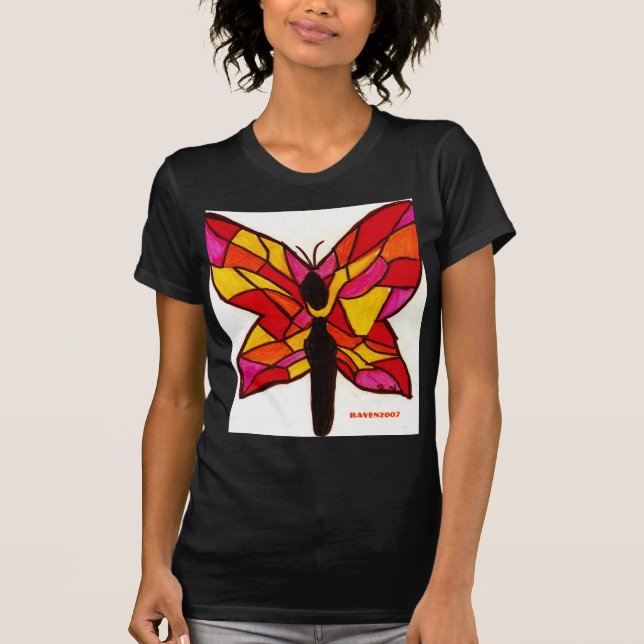 Buntglasschmetterling T-Shirt (Vorderseite)