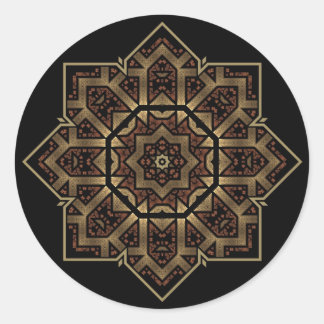 Buntglasstar Runder Aufkleber