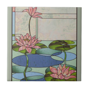 Buntglaswasserlilien Fliese
