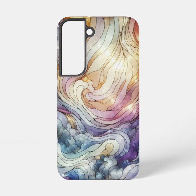 Buntglaswelle Samsung Galaxy Hülle (Rückseite)