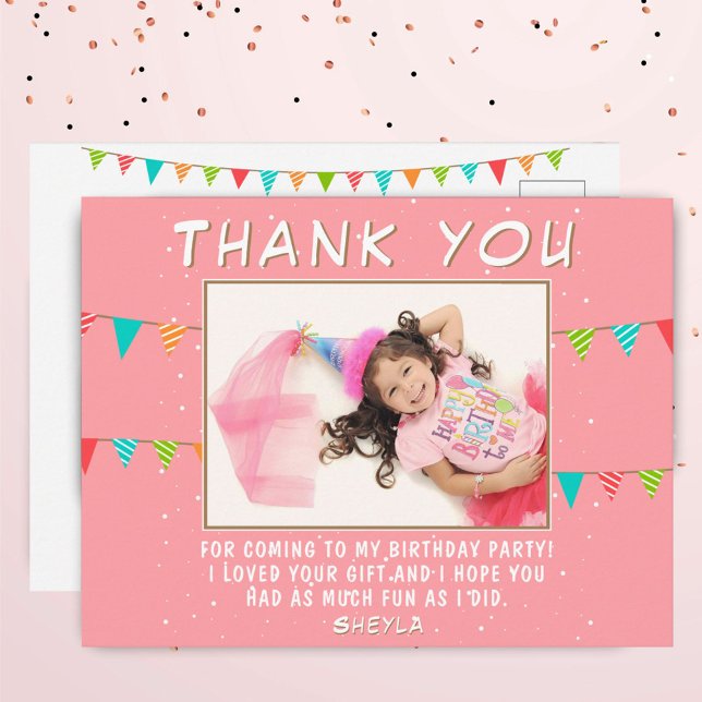 Bunting Flag Birthday Foto Vielen Dank Postkarte (Von Creator hochgeladen)