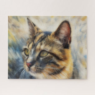 Buntkatze Hübsche Katze Kunst Großes Puzzle