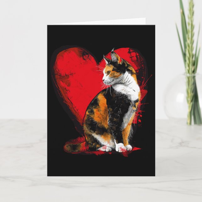 Buntkatze Kitten Valentinstag Mutter Vater Tag R Karte (Vorderseite)