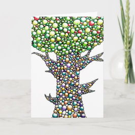 Buntstift-Blasen-Baum-Zeichnung Kunst  Karte