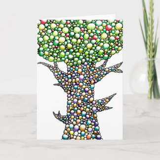 Buntstift-Blasen-Baum-Zeichnung Kunst  Karte
