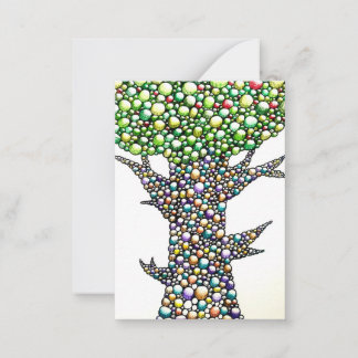 Buntstift-Blasen-Baum-Zeichnung Kunst  Mitteilungskarte