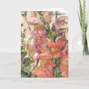 Buntstift-Blumenillustration in Pastellfarben Karte