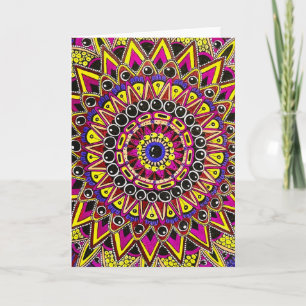Buntstift Lila Gelbe Mandala-Grußkarte Karte