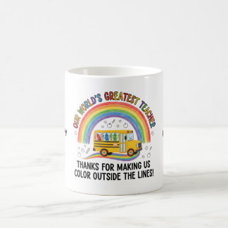 Buntstift-Schulbus - Weltbester Lehrer Kaffeetasse