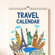 Buntstift-Stil-Reisekalender-Cover | Editierbares