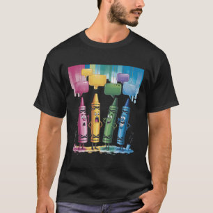 Buntstift-Stimmung Farbstifte Süßer Freitags-Lehre T-Shirt