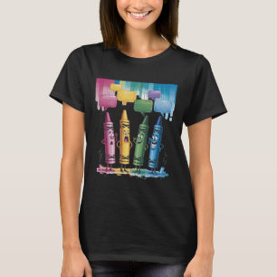 Buntstift-Stimmung Farbstifte Süßer Freitags-Lehre T-Shirt