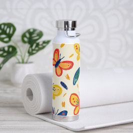 Buntstift- und Schmetterlingsblumen Trinkflasche