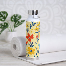 Buntstift- und Schmetterlingsblumen Trinkflasche