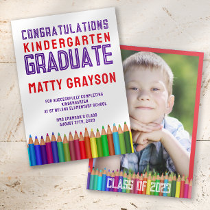 Buntstifte Kindergarten Foto Abschluss Ankündigung