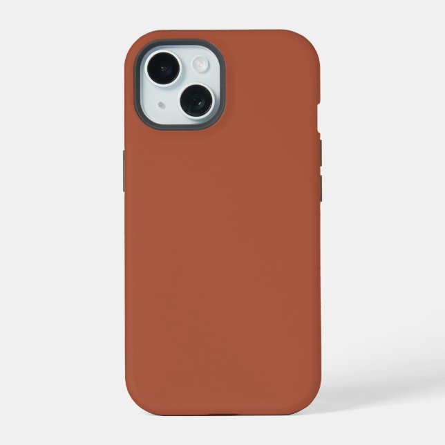 Buntstiftfarbe Braun iPhone 15 Hülle (Rückseite)