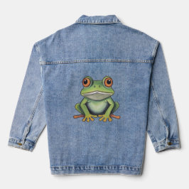 Buntstiftzeichnung Frosch Jeansjacke