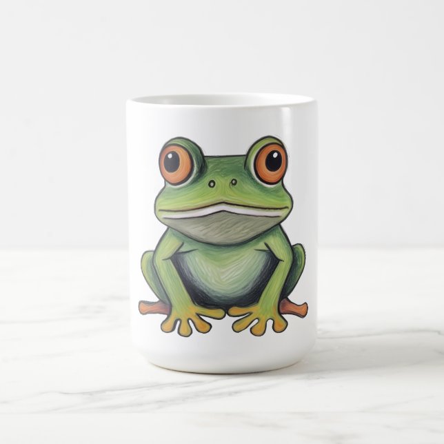 Buntstiftzeichnung Frosch Kaffeetasse (Mittel)