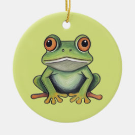 Buntstiftzeichnung Frosch Keramik Ornament