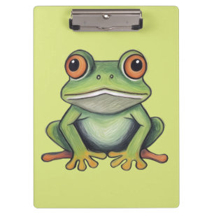 Buntstiftzeichnung Frosch Klemmbrett