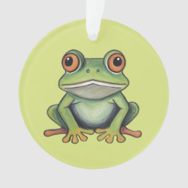 Buntstiftzeichnung Frosch Ornament