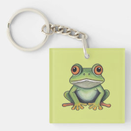 Buntstiftzeichnung Frosch Schlüsselanhänger