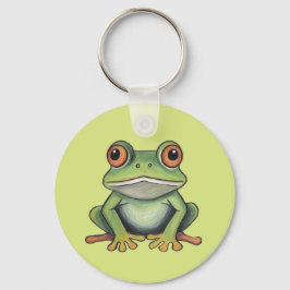 Buntstiftzeichnung Frosch Schlüsselanhänger