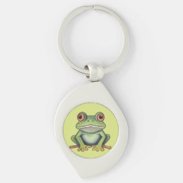 Buntstiftzeichnung Frosch Schlüsselanhänger