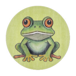 Buntstiftzeichnung Frosch Schneidebrett