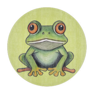 Buntstiftzeichnung Frosch Schneidebrett