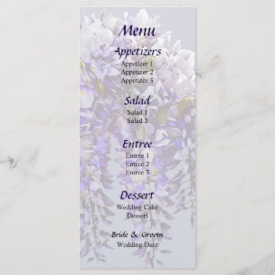 Bunxh of Wisteria Hochzeitsmenü Menükarte