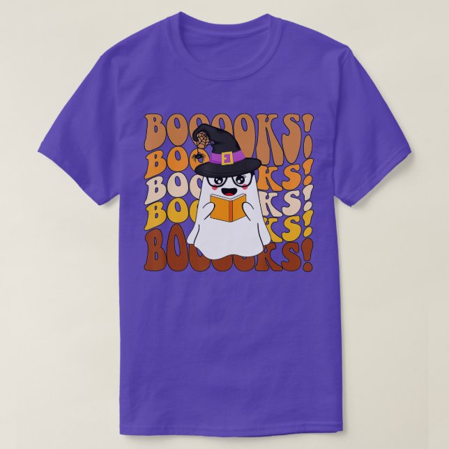 Buoks Ghost Funny Halloween Lehrerbuchbibliothek T-Shirt (Design vorne)