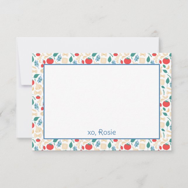 Buon Appetit Bunte Pasta Geburtstagsgeschichten Dankeskarte (Vorderseite)