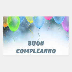 Buon companno, italienischer glücklicher Geburtsta Rechteckiger Aufkleber
