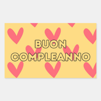 Buon companno, italienischer glücklicher Geburtsta Rechteckiger Aufkleber