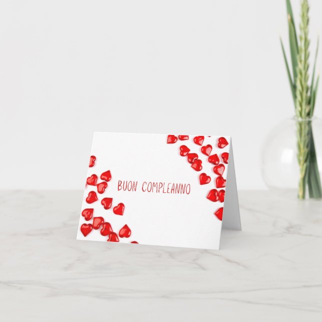 Buon companno, italienischer Glückwunsch zum Gebur Karte (Vorderseite)