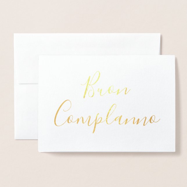 Buon Compleanno Calligraphy Gold Foil Card Folienkarte (Vorderseite mit Umschlag)