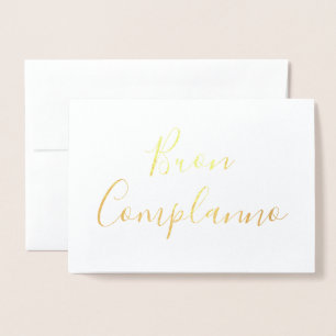 Buon Compleanno Calligraphy Gold Fossilienkarte Folienkarte