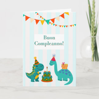 Buon Compleanno Cartolina Dinosauro Italian  Karte