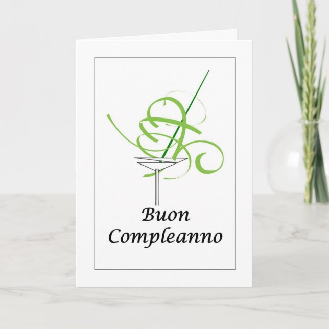 Buon Compleanno - Happy Birthday in Italian Card Dankeskarte (Vorderseite)