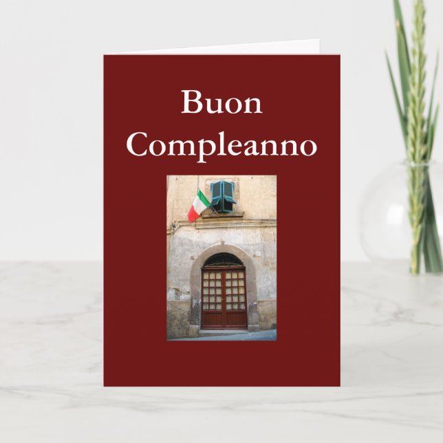 "BUON COMPLEANNO" ITALIENISCHER BIRTHTAG KARTE (Vorderseite)