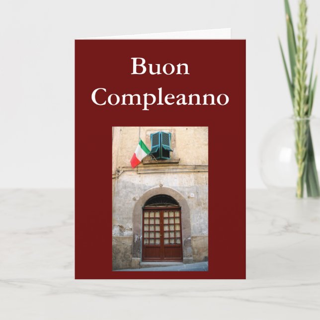 "BUON COMPLEANNO" ITALIENISCHER GEBURTSTAG KARTE (Vorderseite)