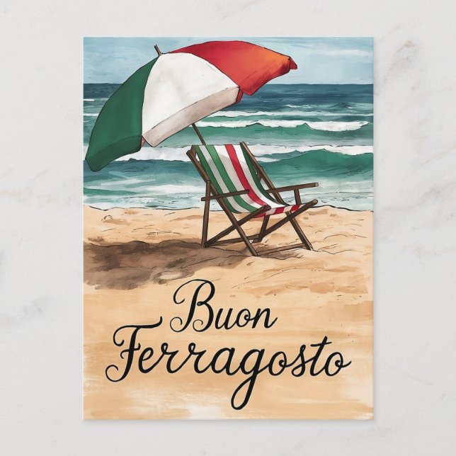 Buon Ferragosto italian Celebration Day Feiertagspostkarte (Vorderseite)